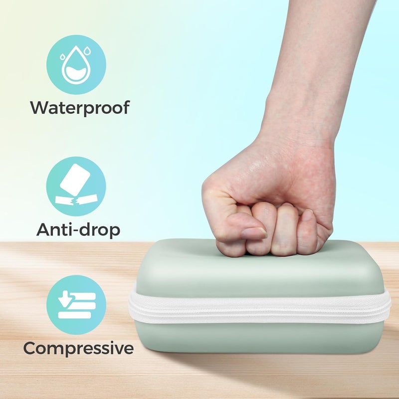 Nelko Genuine Case for P21 Label Maker, Compatible with Phomemo D30 D35 Label Maker, for NIIMBOT D11 D110, for JADENS/Memoking/SUPVAN, Box with Mesh Pocket for Batteries Accessories (Case Only), Green - Image 5